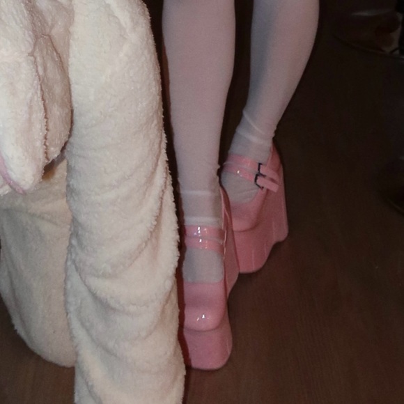 Demonia Pink Platform Mary Janes - Picture 7 of 9